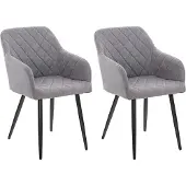 CLP Set van 2 eetkamerstoelen Shila, grijs, materiaal: stof