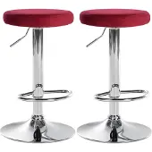 CLP 2x Barkruk Ponte - fluweel, chroom - Rood