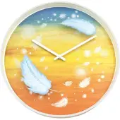 Nextime Wandklok zonder wijzers, met verenmotief, meerkleurig, kunststof, 30 cm