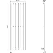 LuxeBath Designpaneel radiator 480x1600 mm, antraciet, wandaansluitingsset