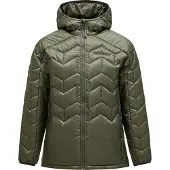 Peak Performance - Donsjassen - M Elevate Liner Hood Pine Needle voor Unisex van Gerecycled Polyester - Maat L - Kaki