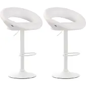 CLP 2x Barkruk Olinda - kunstleer, wit frame - wit