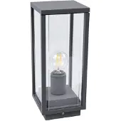 LUCANDE Sokkellamp buiten Annalea, dimbaar, zwart, Aluminium, Modern, Sokkellamp