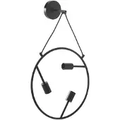 LUCANDE Design wandlamp Linnard , dimbaar, zwart, Woon-/ Eetkamer, metaal, Design, Wandlamp design