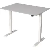 Kerkmann Büromöbelfabrik Move 1 Zit-sta-bureau Rechthoekig Lichtgrijs T-Voet 1.200 (B) x 800 (D) x 1.230 (H) mm Melamine, staal