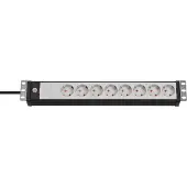 Brennenstuhl Premium-Line Techniek 8-voudig zwart/lichtgrijs 3m H05VV-F 3G1,5 19"-formaat