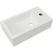Syfax Wastafel met kraangat rechthoekig wit 46x25,5x12 cm keramiek