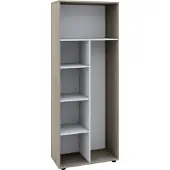 VCM Houten bezemrek | 6 vakken | Afmetingen: 70 x H. 178 x D. 40 cm | Schoonmaakkast plank | Zonder deuren - Vandol