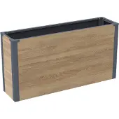 Westmann Talus l metalen plantenbak met bodem 100x25x52 cm houtlook