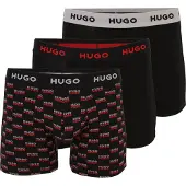 HUGO Boxershorts grijs / zwart / wit