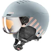 Uvex Skihelm Rocket Jr Visor Rhino / Blush Mat-54 - 58 cm