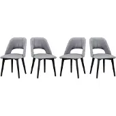 LeafDesign Eetkamerstoel 4x "MONTI 4", zwart, riviera 91, stiksels: recht, riviera 91