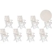 Beliani MAUI PREMIUM - Tuinkussen set 8 stuks - Lichtbeige - Polyester