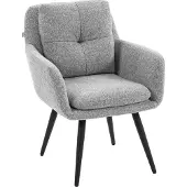 HOMCOM Accent Chair-Polyester, Metaal-72L x 65B x 86H cm-Lichtgrijs