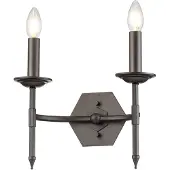 Elstead Lighting Wandlamp Crown, dimbaar, alu / grijs / zink, Woon-/ Eetkamer, metaal, Antiek, wandlamp