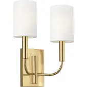 Elstead Lighting LED Wandlamp Brianna | 2X E14 Max 60W | Burnished Brass