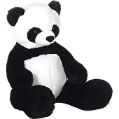 Heunec Mega pluche panda beertje knuffel zwart wit 100cm - Knuffeldier