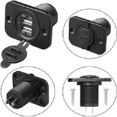 Pricenet Dubbele Usb-inbouwdoos Met Frame 12/24 Volt 29 Mm