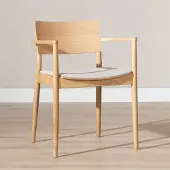 Livin24 Scandinavische eetkamerstoel Juan naturel eiken/off white