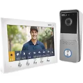 Emos videodeurbel, 2-draads model, 720p HD-camera met nachtzicht, monitor met 7-inch kleurenbeeldscherm, wit/zilver, H2060