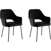DOMUS Britney-Eetkamerstoel - Set van 2 - Zwart Fluweel