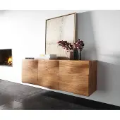 DELIFE Dressoir New Live-Edge 145 cm acacia natuur 3 deuren zwevend