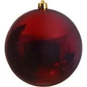 Kaemingk 4 stuks Kerstbal plastic glans ossenbloed 140 mm