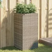 Prolenta Maison Exclusive - Plantenbakken, 2 stuks, grijs, 40x40x80 cm, polyrotan