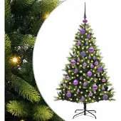 Syfax Kunstkerstboom met scharnier 150 LEDs Groen 120 cm PVC en PE