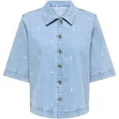 ONLY Blouse 'ONLBella' lichtblauw / wit