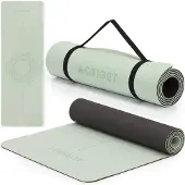 Springos Actiget Yogamat - Extra Dik - Inclusief Draagriem - 183 x 61 x 0,6 CM - Groen - TPE