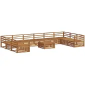 vidaXL Sofa-Sets 11 st Naturel Massief Acacia Hout