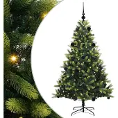 Syfax Kunstkerstboom met scharnier 150 LEDs Groen 150 cm PVC en PE