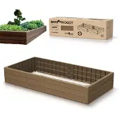 Prosperplast Base Woody - Moestuinbak - Bruin - Kunststof - Modulaire Constructie