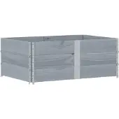 vidaXL Plantenbak 150x100 cm massief grenenhout grijs