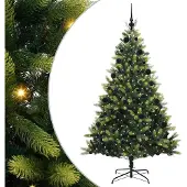 Syfax Kunstkerstboom met scharnier 300 LEDs Groen 210 cm PVC en PE