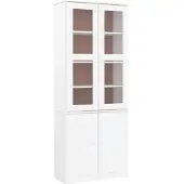 Syfax Vitrinekast ALTA 77x35x186,5 cm massief grenenhout wit