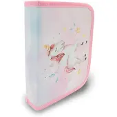 Itenga etui voor school, model "Eenhoorn", 28-delig, met één rits