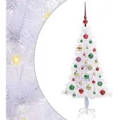 Syfax Kunstkerstboom met 150 LED Wit 120 cm PVC en Staal