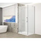 Gelco Trinity Chrome rechthoekig scherm 1000x1200mm, mat glas, links