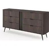 Bettso Kommode ARVIS - Luxueus design, 6 lades, eikenhout Dunin + zwart