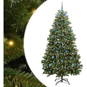 Syfax Kunstkerstboom met 300 LED Groen 210 cm PVC en Metaal