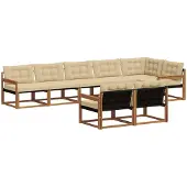 vidaXL Buiten bank set 8 st Natuurlijk en Beige