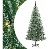 Syfax Kunstmatige Kerstboom Sneeuw Gevlochten met LED Licht 240 cm
