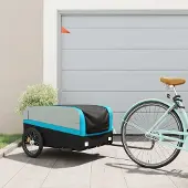 Prolenta Maison Exclusive - Fietsaanhanger, zwart en blauw, 45 kg, staal