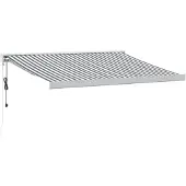 vidaXL Luifel uittrekbaar 3x2,5 m stof en aluminium antraciet en wit