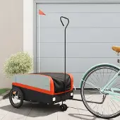 Prolenta Maison Exclusive - Fietsaanhanger, zwart en oranje, 45 kg, staal