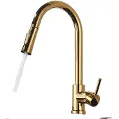 OEM Keukenmengkraan, uittrekbare spuitfunctie, modern design, gepolijst goud, geen zin