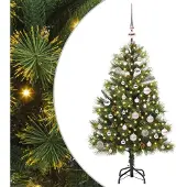 Syfax Kunstmatige Scharnier Kerstboom met Cones Groen 150 cm