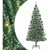 Syfax Kunstmatige Kerstboom Sneeuw Gevlochten met LED Licht 210 cm